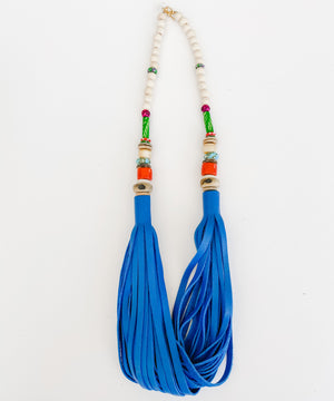 Color Me Daly Necklace - Blue Leather