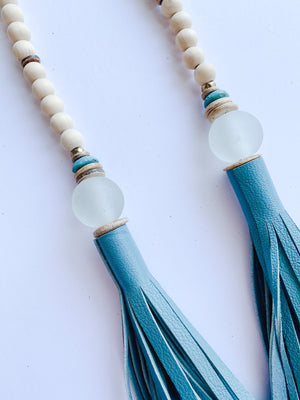 The Daly Necklace - Seafoam Leather