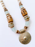 Sea to Sand Brass Pendant Necklace in Seafoam