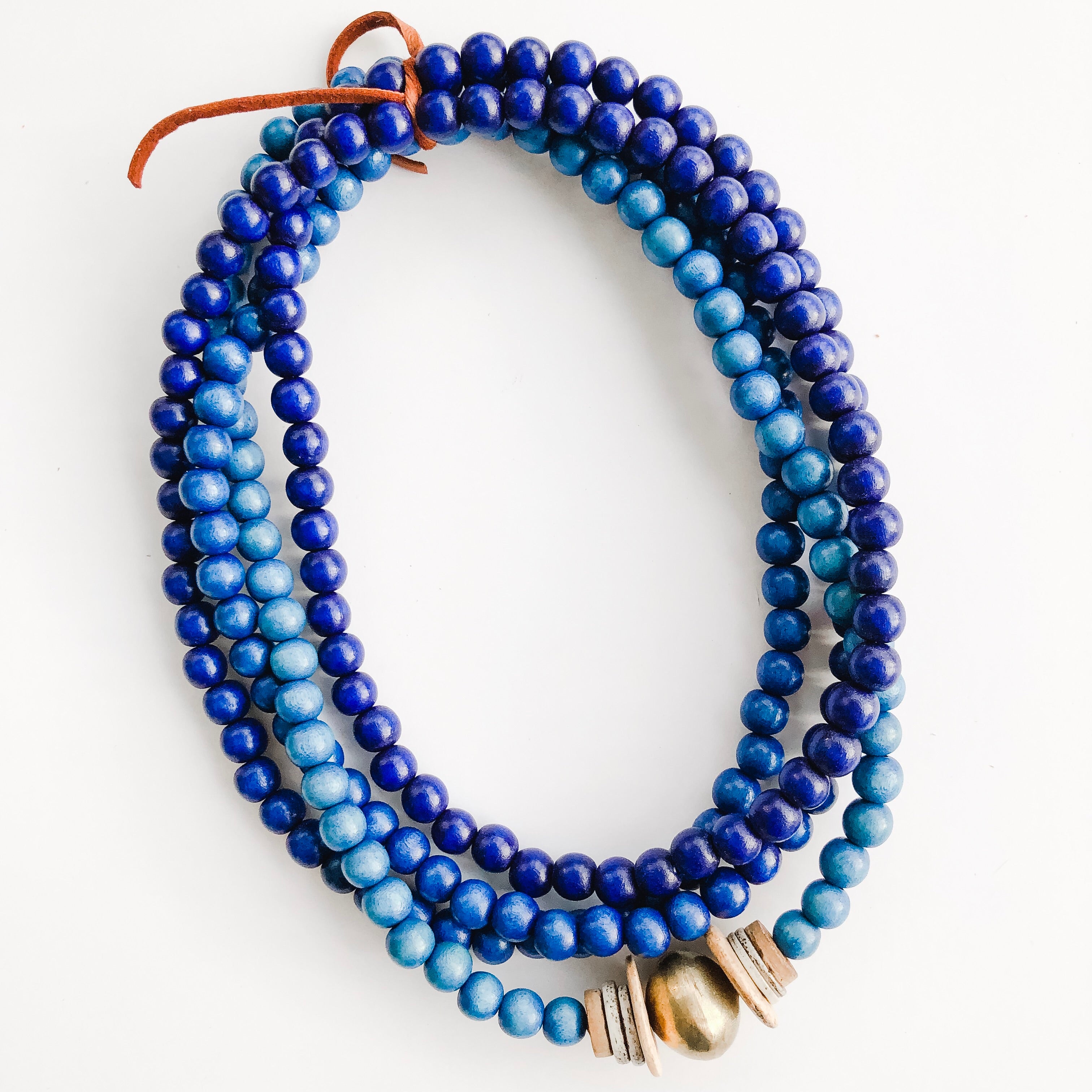 Color Me Simply Stated Ombré Wrap Necklace in Shades of Blue