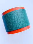 Color Me Leather Cuff - Teal + Tobacco