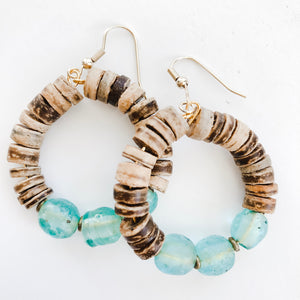 Sea to Sand Green Recycled Glass Earrings