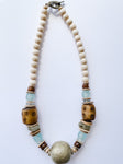 Sea to Sand Brass Bead Necklace in Seafoam