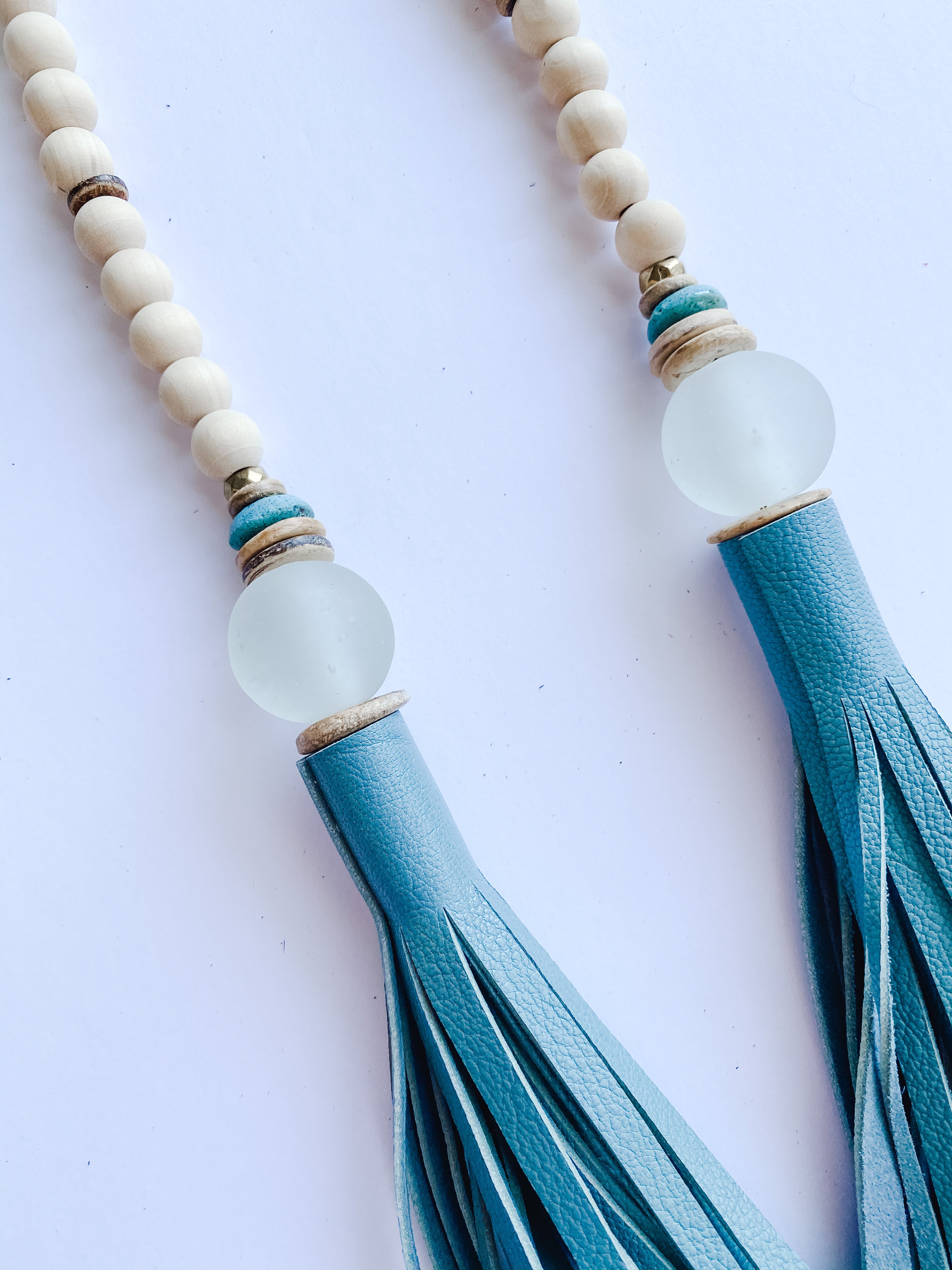 The Daly Necklace - Seafoam Leather