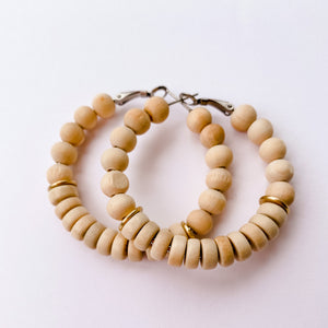 Sea to Sand - Natural + Gold Beaded Earrings